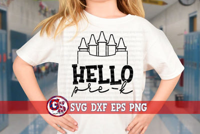 Hello Pre-K Crayon Box SVG DXF EPS PNG SVG Greedy Stitches 