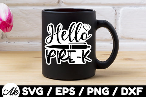 Hello pre-k Stickers SVG akazaddesign 