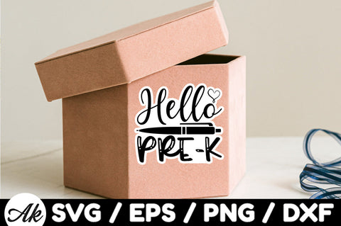 Hello pre-k Stickers SVG akazaddesign 
