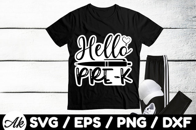 Hello pre-k Stickers SVG akazaddesign 