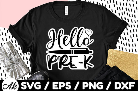 Hello pre-k Stickers SVG akazaddesign 