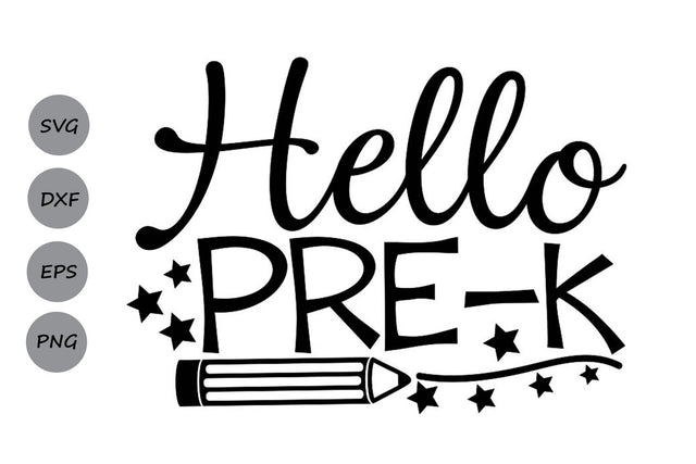 Hello Pre-k svg| Back to school SVG Cutting Files SVG CosmosFineArt 