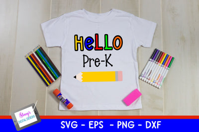 Hello Pre-K SVG - Back to School SVG SVG Stacy's Digital Designs 