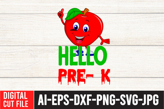 Hello Pre-K SVG Cut File SVG BlackCatsMedia 