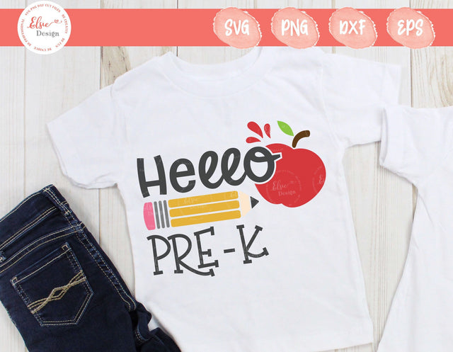 Hello Pre-K - SVG, PNG, DXF, EPS SVG Elsie Loves Design 