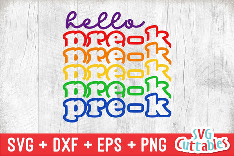 Hello Pre-K svg - Pre-K Cut File - Back To School svg - dxf - eps - png - Cut File - Silhouette - Cricut - Digital File SVG Svg Cuttables 