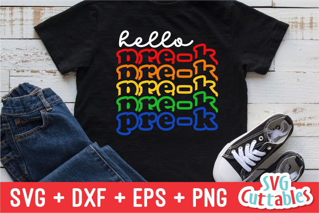 Hello Pre-K svg - Pre-K Cut File - Back To School svg - dxf - eps - png - Cut File - Silhouette - Cricut - Digital File SVG Svg Cuttables 