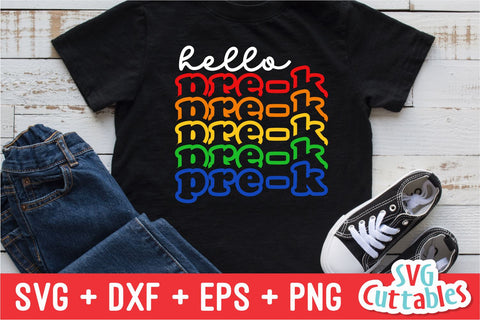 Hello Pre-K svg - Pre-K Cut File - Back To School svg - dxf - eps - png - Cut File - Silhouette - Cricut - Digital File SVG Svg Cuttables 