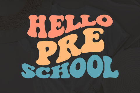Hello Pre School svg, Back to School Svg, wavy style svg, EPS PNG Cricut Instant Download SVG Fauz 