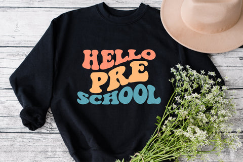 Hello Pre School svg, Back to School Svg, wavy style svg, EPS PNG Cricut Instant Download SVG Fauz 