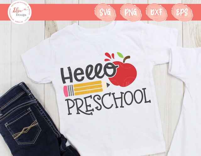 Hello Pre-School - SVG, PNG, DXF, EPS SVG Elsie Loves Design 