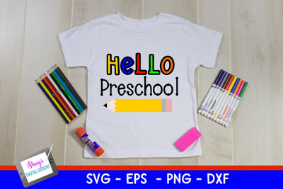 Hello Preschool SVG - Back to School SVG SVG Stacy's Digital Designs 