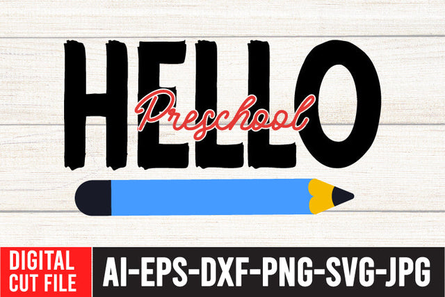 Hello Preschool SVG Cut File SVG BlackCatsMedia 