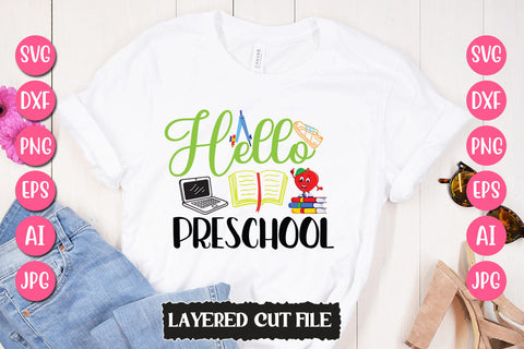Hello Preschool SVG Cut File SVG Newmockups 