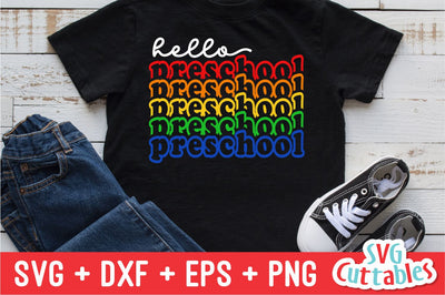 Hello Preschool svg - Preschool Cut File - Back To School svg - dxf - eps - png - Cut File - Silhouette - Cricut - Digital File SVG Svg Cuttables 