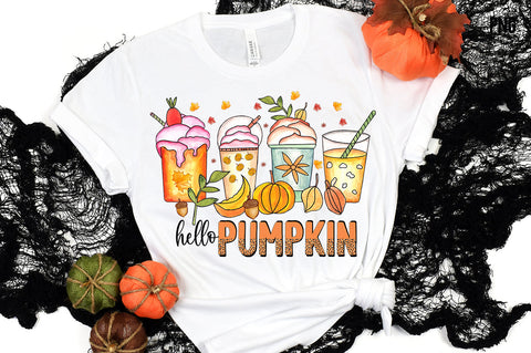 Hello pumpkin Coffee Sublimation SVG fokiira 