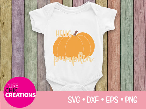 Hello Pumpkin - Cricut - Silhouette - svg - dxf - eps - png - Digital File - SVG Cut File - Fall SVG - Fall SVG clipart - svg clipart - Fall SVG Pure Chic Creations 