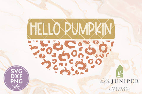 Hello Pumpkin, Cute Fall Round Sign SVG SVG LilleJuniper 