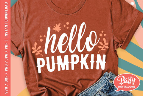 HELLO PUMPKIN | cute Thanksgiving SVG SVG Partypantaloons 