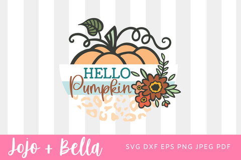 Hello pumpkin door hanger SVG, Digital Download - Hello Pumpkin Wood Sign, Hello Pumpkin SVG, Fall Door hanger Sign, SVG File, Farmhouse SVG Jojo&Bella 
