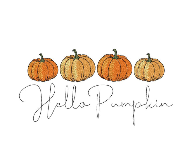 Hello Pumpkin Embroidery Design, Autumn Embroidery File, Four Pumpkin Embroidery Design, 4 sizes, Instant Download Embroidery/Applique DESIGNS Nino Nadaraia 