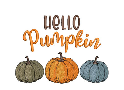 Hello Pumpkin Embroidery Design, Autumn Embroidery File, Thanksgiving Embroidery, 4 sizes, Instant Download Embroidery/Applique DESIGNS Nino Nadaraia 