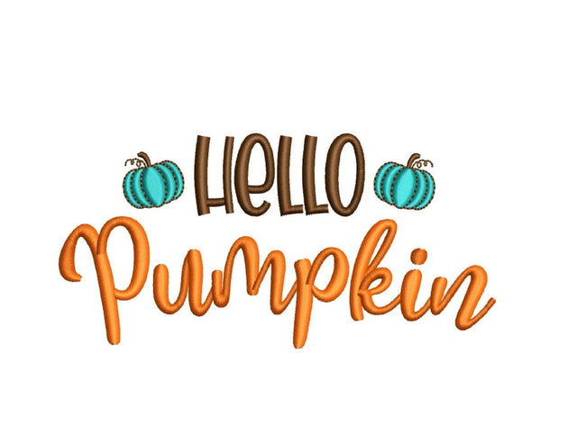 Hello Pumpkin Embroidery Design, Autumn Embroidery File, Thanksgiving Embroidery, 5 sizes, Instant Download Embroidery/Applique DESIGNS Nino Nadaraia 