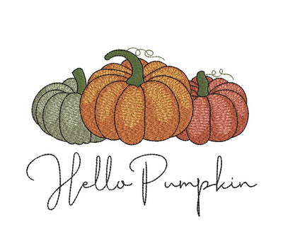 Hello Pumpkin Embroidery Design, Autumn Embroidery File, Thanksgiving Embroidery Design, 4 sizes, Instant Download Embroidery/Applique DESIGNS Nino Nadaraia 