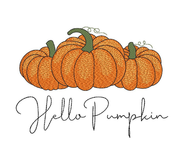 Hello Pumpkin Embroidery Design, Autumn Embroidery File, Thanksgiving Embroidery Design, 4 sizes, Instant Download Embroidery/Applique DESIGNS Nino Nadaraia 