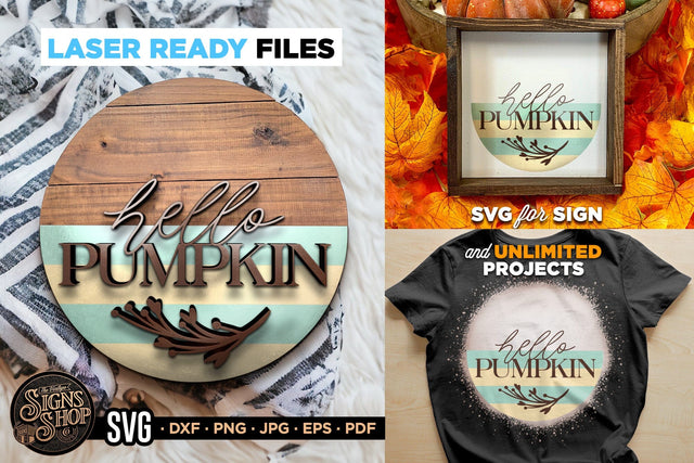 hello pumpkin farmhouse | FALL SVG Sign SVG The Vintage Signs Shop 