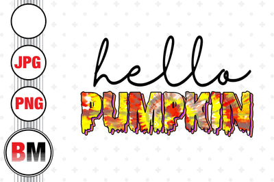 Hello Pumpkin Half Leopard PNG, JPG Files Sublimation BMDesign 