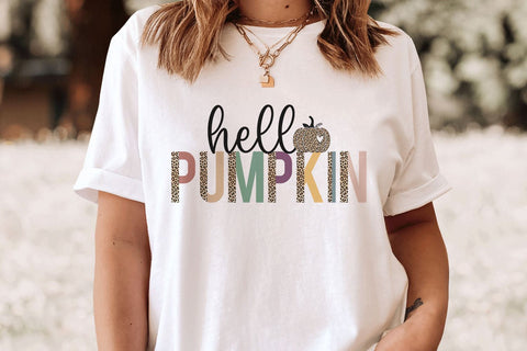 Hello Pumpkin Png, Fall T-Shirt Sublimation Design Sublimation BijouBay 