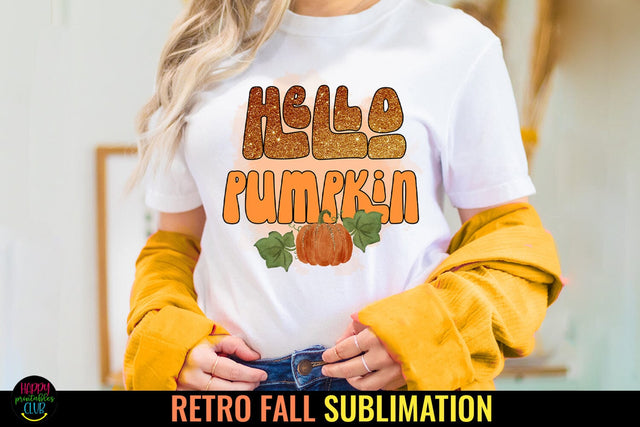Hello Pumpkin PNG I Fall Sublimation I Autumn Sublimation Sublimation Happy Printables Club 
