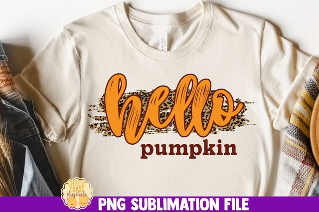 Hello Pumpkin | Pumpkin Leopard Print Sublimation PNG Sublimation Cheese Toast Digitals 