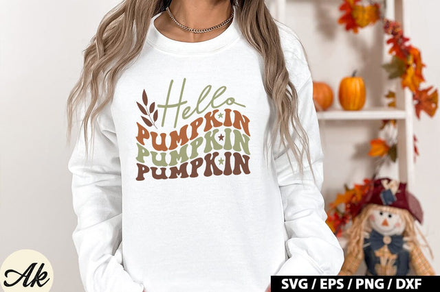 Hello pumpkin Retro SVG SVG akazaddesign 