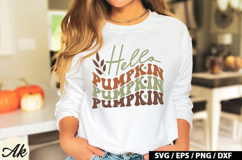 Hello pumpkin Retro SVG SVG akazaddesign 