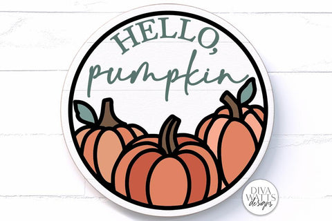 Hello Pumpkin Round Trio SVG | Fall Pumpkins Design SVG Diva Watts Designs 