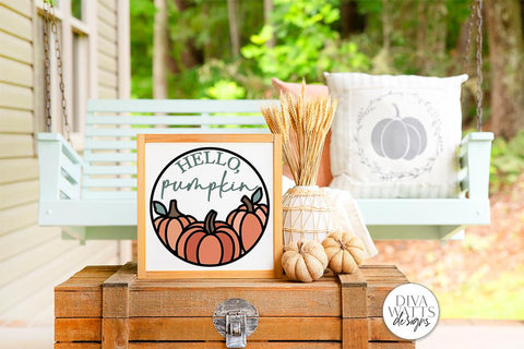 Hello Pumpkin Round Trio SVG | Fall Pumpkins Design SVG Diva Watts Designs 