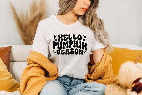 Hello Pumpkin Season - Retro Thanksgiving SVG SVG CraftLabSVG 