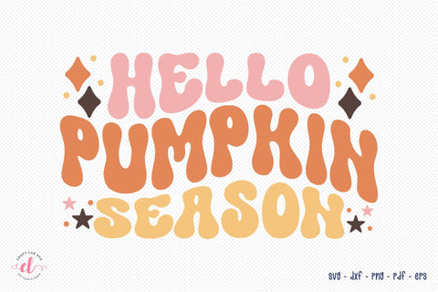 Hello Pumpkin Season - Retro Thanksgiving SVG SVG CraftLabSVG 