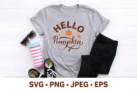 Hello pumpkin SVG. Autumn Quote calligraphy lettering SVG LaBelezoka 