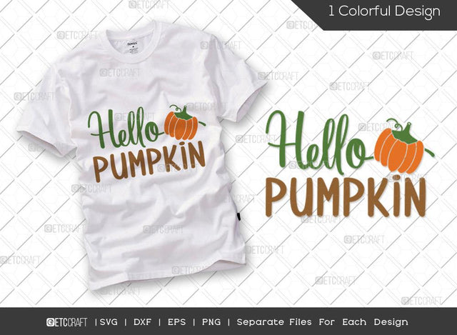 Hello Pumpkin SVG Cut File | Autumn Svg | Thanksgiving Svg | Fall Shirt Svg | Halloween Svg | Fall Door Sign Svg | Thanksgiving Quote SVG ETC Craft 