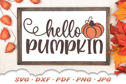 Hello Pumpkin SVG | Fall Quote SVG | Fall SVG Cut Files SVG Cloud9Design 