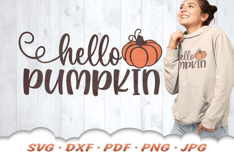 Hello Pumpkin SVG | Fall Quote SVG | Fall SVG Cut Files SVG Cloud9Design 