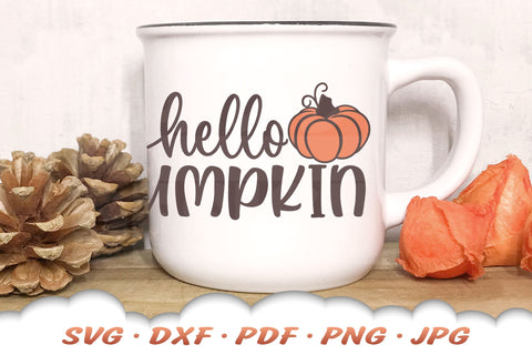 Hello Pumpkin SVG | Fall Quote SVG | Fall SVG Cut Files SVG Cloud9Design 