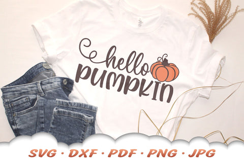 Hello Pumpkin SVG | Fall Quote SVG | Fall SVG Cut Files SVG Cloud9Design 