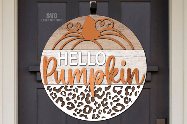 Hello Pumpkin SVG | Fall Sign SVG | Fall SVG Laser Cut Files SVG Cloud9Design 