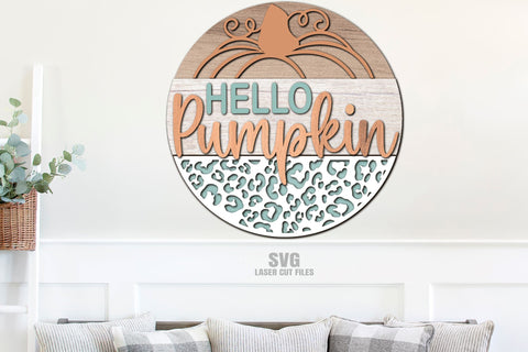 Hello Pumpkin SVG | Fall Sign SVG | Fall SVG Laser Cut Files SVG Cloud9Design 