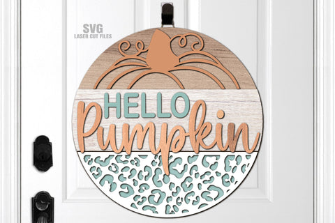 Hello Pumpkin SVG | Fall Sign SVG | Fall SVG Laser Cut Files SVG Cloud9Design 