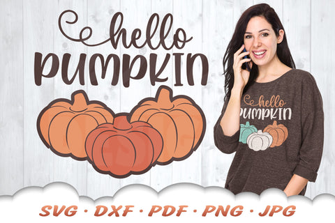 Hello Pumpkin SVG | Fall SVG Cut Files SVG Cloud9Design 